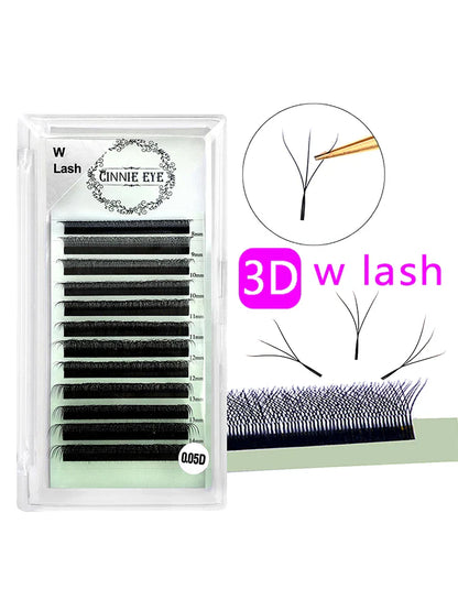 4D-5D W Eyelash Extension – Fluffy Volume Mink & Faux Mink Premade Fans, Dolly Hybrid 3D Lashes