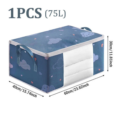 Big Capacity Storage Bag – 4/2/1PCS Moisture & Dust-Proof Organizer for Quilts, Clothes, Duvets, Blankets, and Luggage