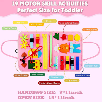 Montessori Toddler Busy Board – Educational Travel Toy for Motor Skills & Baby Learning, Perfect Christmas Gift