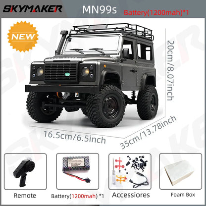MN99s MN98 1:12 RC Rock Crawler – 2.4G 4WD Defender RTR Remote Control Car, 1/12 RC Truck Toys