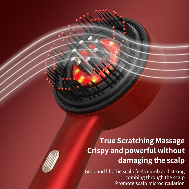 Electric Vibration Massage Comb – Red Light Therapy Scalp Brush with Hair Growth Massage & Anti Hair Loss Oil Applicator