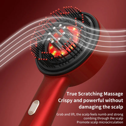 Electric Vibration Massage Comb – Red Light Therapy Scalp Brush with Hair Growth Massage & Anti Hair Loss Oil Applicator