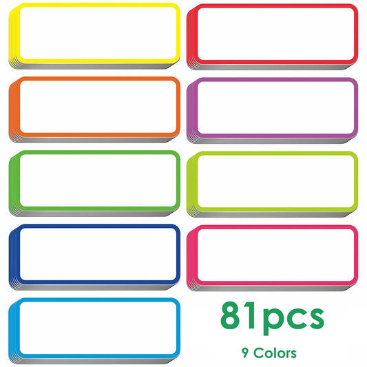 Magnetic Dry Erase Name Plate Labels - Flexible Magnetic Label Stickers for Whiteboards, Refrigerators, and Crafts