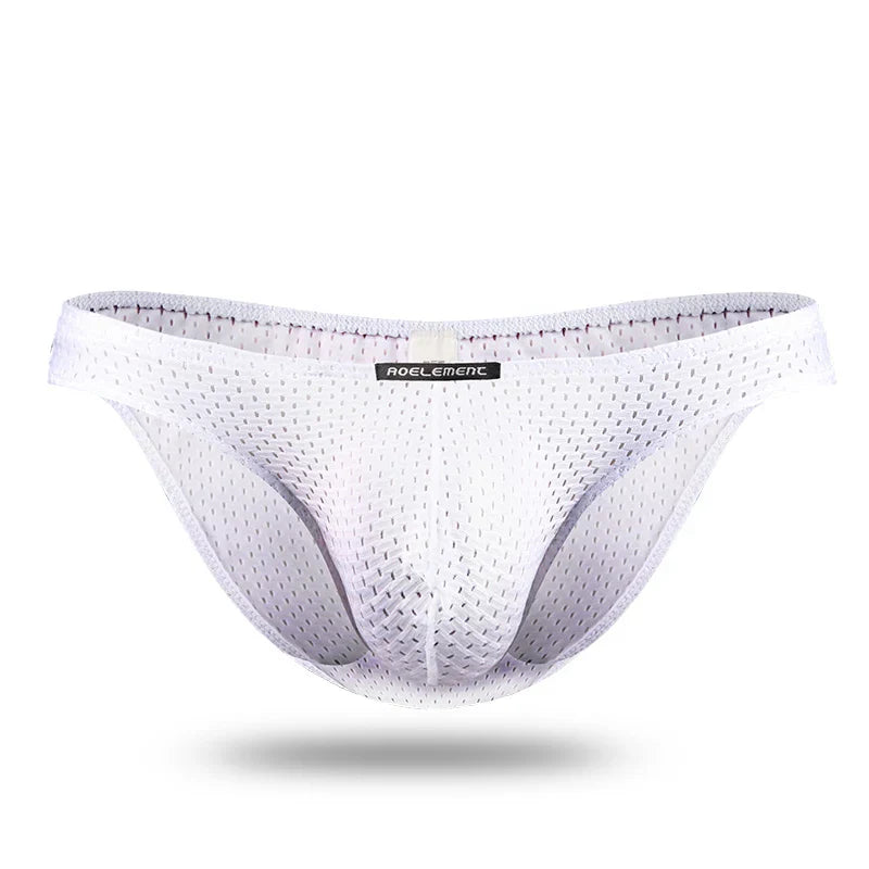 2PCS Men’s Ice Silk Transparent Briefs – Breathable Mesh Lightweight Low Rise Sexy Underwear Youth Fit Comfort Pants