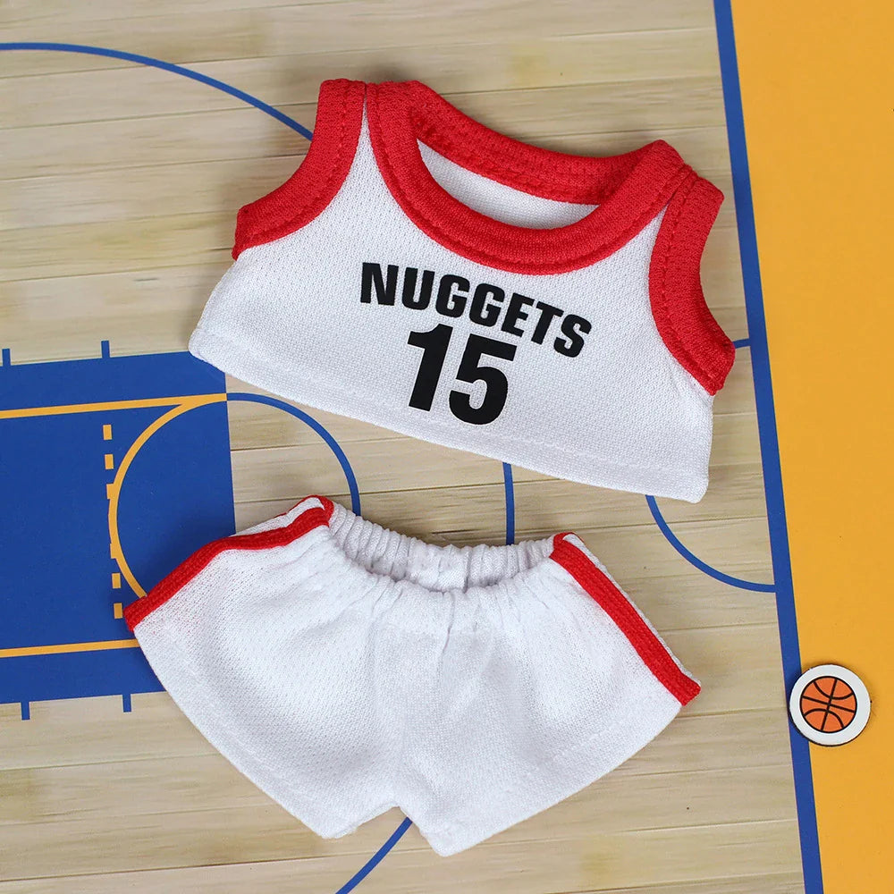 17cm Mini Labubu Doll Clothes – Outfit Accessories for Basketball Player, Labubu Idol V2 Athlete Clothing Gift