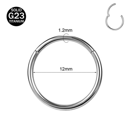 ZS G23 Titanium Steel Nose Ring – Round Septum & Cartilage Piercing Jewelry for Men & Women (20G/18G/16G, 6–14mm)