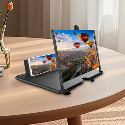 3D HD Phone Screen Magnifier – Tabletop Cell Phone Enlarger for Video Watching, Movie Night, Home & Travel