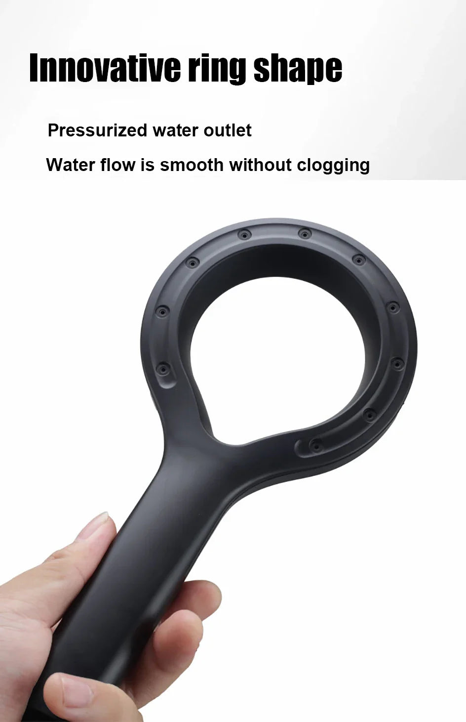 Ring-Shaped Handheld Shower Head – ABS Large Panel, Water-Saving Anti-Blocking High Pressure Nozzle for Bathroom