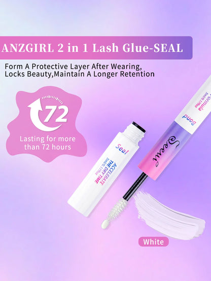 Eyelash Glue and Seal for Clusters – Strong Hold, Long-Lasting Lash Adhesive and Extension Tool