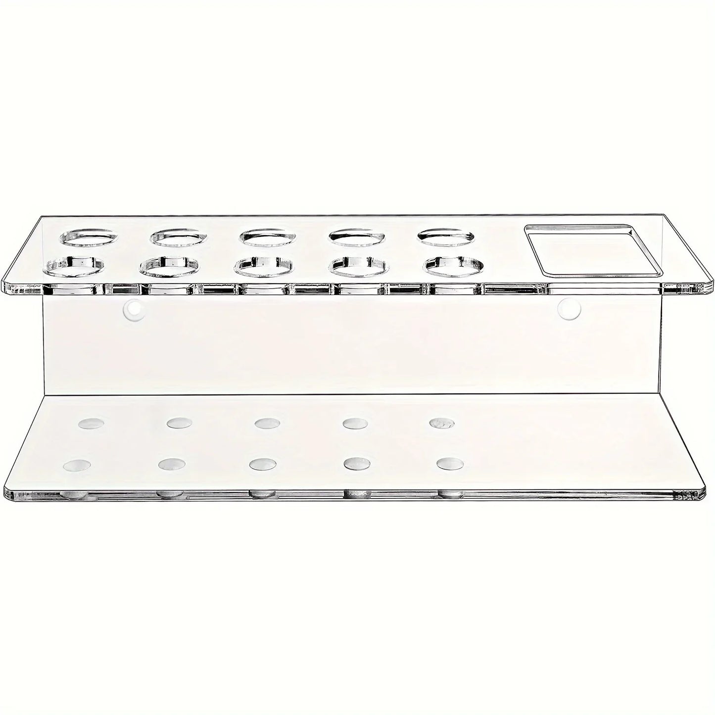 Acrylic Marker Pen Holder – Wall-Mounted 10-Slot Dry Erase Storage Rack for Office