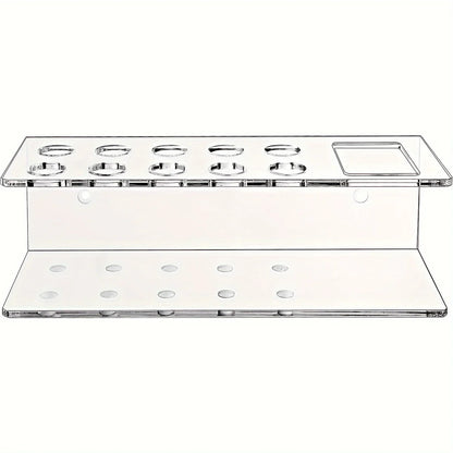 Acrylic Marker Pen Holder – Wall-Mounted 10-Slot Dry Erase Storage Rack for Office