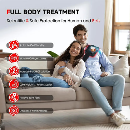 60 LEDs Red and Infrared Light Therapy Belt - 850nm and 660nm for Full Body Slimming, Fat Burning Waist Heat Pad