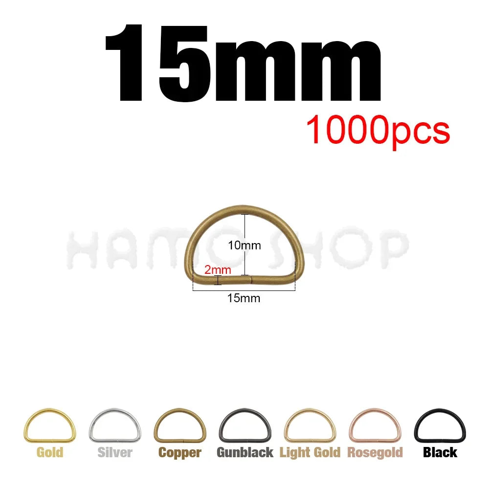 Metal D Ring Adjustable Buckle Set - Webbing Strap Clasps for Backpacks, Bags, Pet Collars, Chains & DIY Accessories