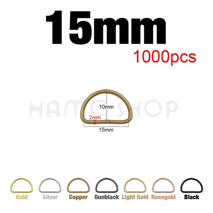 Metal D Ring Adjustable Buckle Set - Webbing Strap Clasps for Backpacks, Bags, Pet Collars, Chains & DIY Accessories
