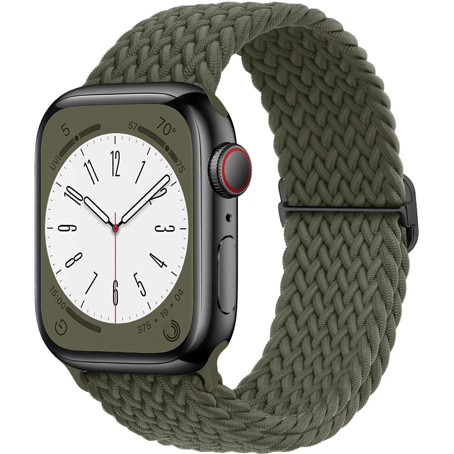 Braided Solo Loop Apple Watch Band – Adjustable Nylon Strap for iWatch Series SE, 4–8 & Ultra (40mm–49mm) Bracelet Wristband