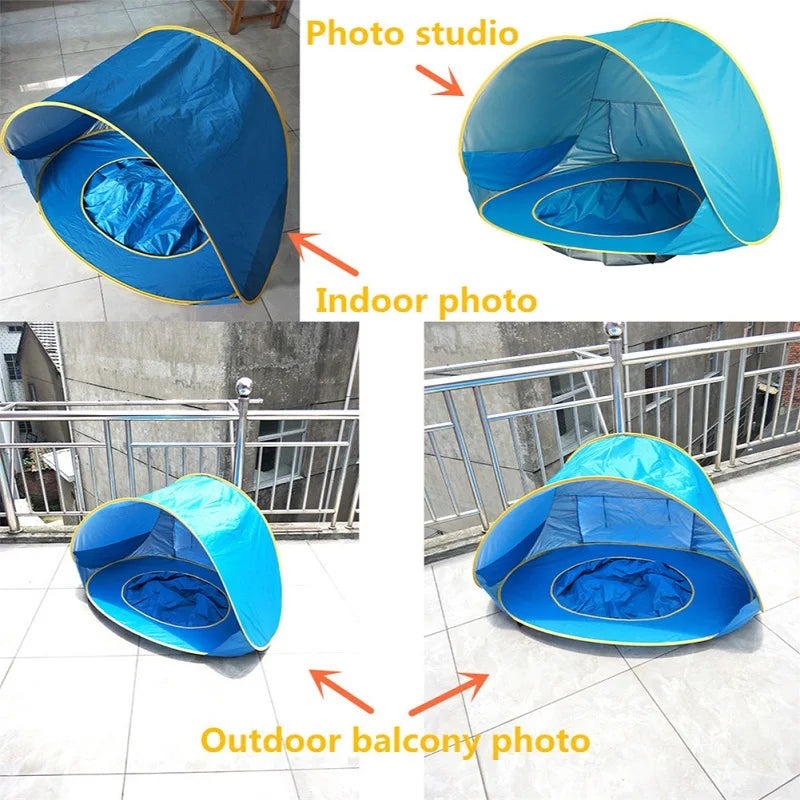 Portable Baby Beach Tent – UV Protection Sun Shelter for Infant, Outdoor Play & Swimming Pool Toy House