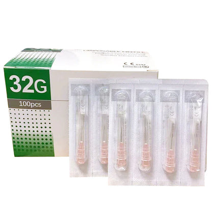 32G Disposable Syringes with Superfine 4/6/13mm Needles - Painless Teeth Irrigator & Eyelid Beauty Tool