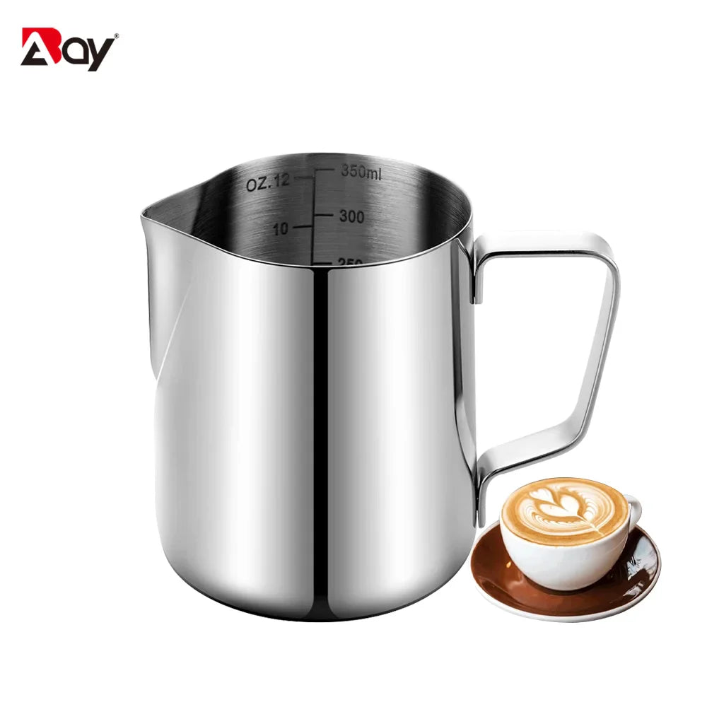 Stainless Steel Milk Frothing Pitcher Jug – Barista Latte Art Coffee Cup for Nespresso & Espresso Accessories, Easy Clean Design