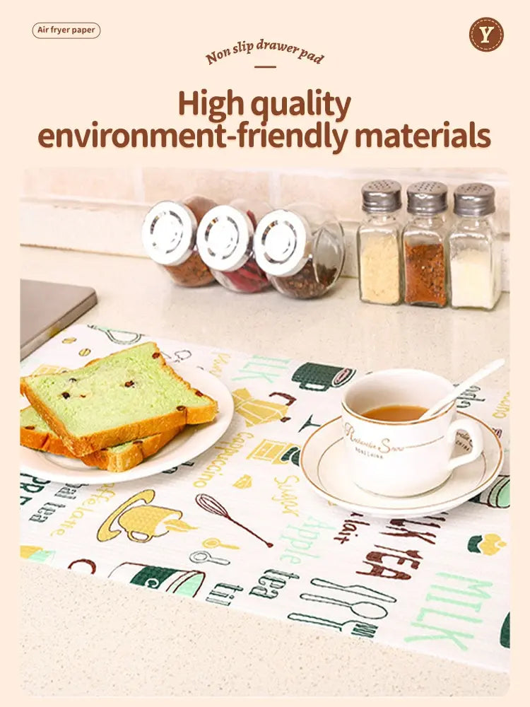 Waterproof Cartoon Kitchen Shelf Liners – Thickened Oil-Resistant Cabinet Drawer Mats
