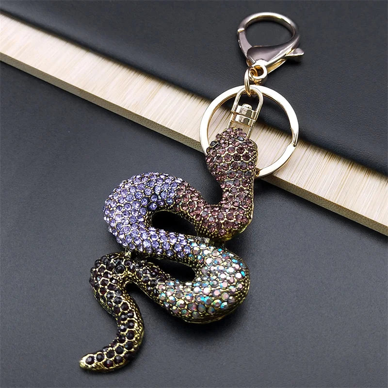 Colorful Crystal Bear Keychain - Rhinestone Alloy Bag Charm, Fashion Key Ring & Jewelry Accessory