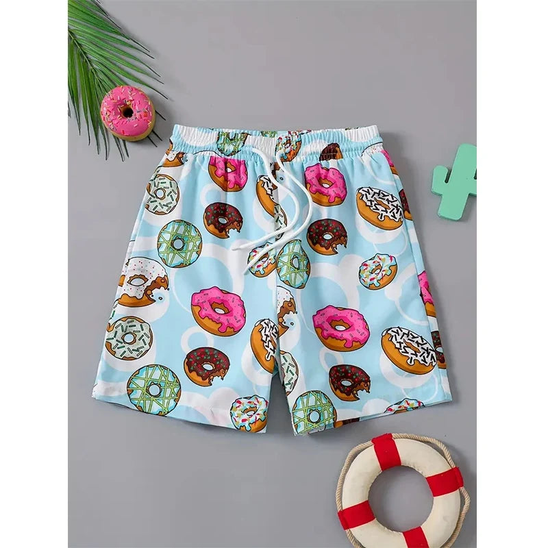 Unisex Ice Cream Graphic Shorts - 3D Print Quick-Dry Gym, Beach & Summer Sports Shorts
