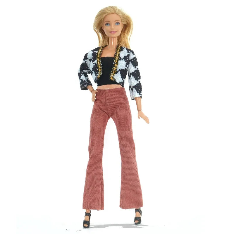 Fashion Doll Clothes for Barbie – Casual Dress, Pants & Trousers Outfit Accessories for Girls Gift Toy