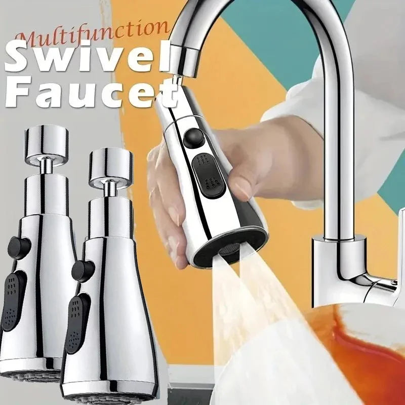 Metal Alloy Faucet Extender with 3 Modes – Water-Saving Home Shower Spray Filter