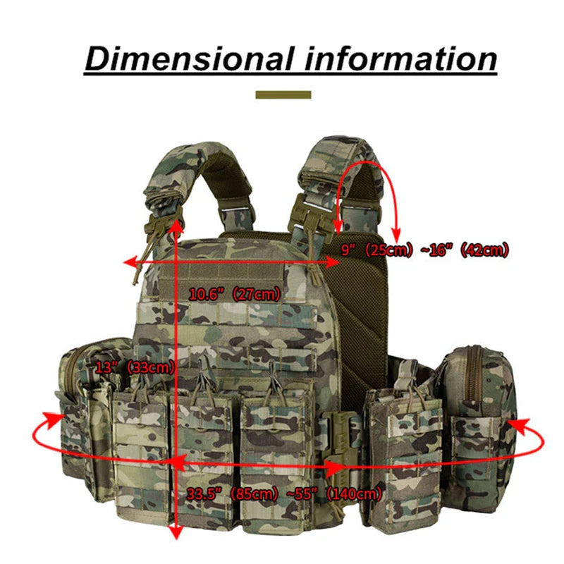 YAKEDA Quick Disassembly 6094 Training Vest – Adjustable Protective Airsoft Plate Carrier Chest Rig
