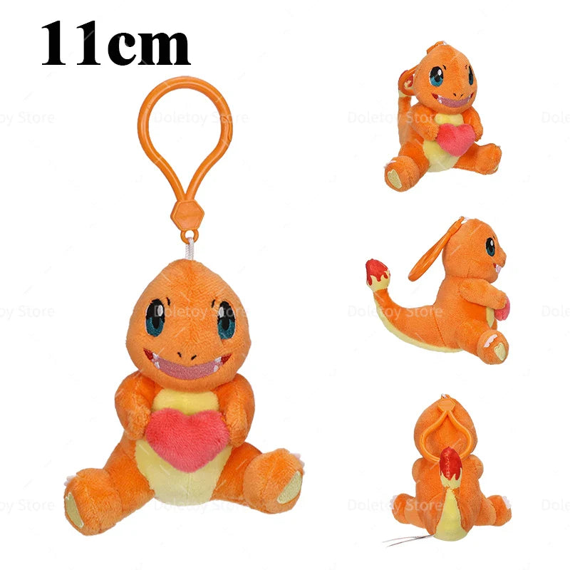 Original Pokémon Plush Keychain – Pikachu, Eevee, Charmander, Squirtle, Mew, Snorlax, Jigglypuff Cute Cartoon Doll Toy Gift for Kids