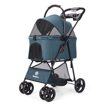 3-in-1 Pet Stroller - Removable Carrier Folding Travel Cart for Small & Medium Dogs and Cats