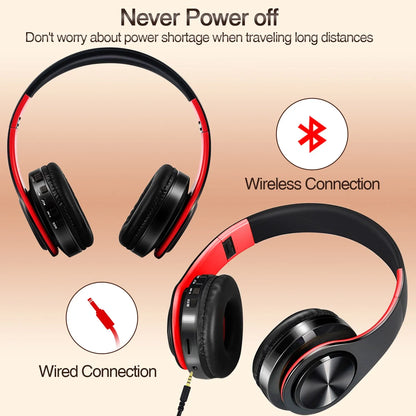 CATASSU Over-Ear Bluetooth Headphones – Wireless Stereo Headset with Mic & Soft Leather Earmuffs for PC, TV, Cell Phones