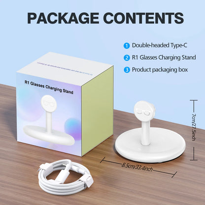 HUADAI Charging Stand for Ray-Ban Meta & Oakley Glasses – Compatible with Wayfarer, Skyler, HSTN, Headliner GEN1 & GEN2 (RW4006, RW4008, RW4010, XY2140)