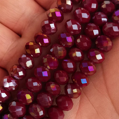 4mm/6mm/8mm Round Crystal Glass Beads – Faceted Spacer Loose Beads for DIY Jewelry Making & Needlework Craft Accessories