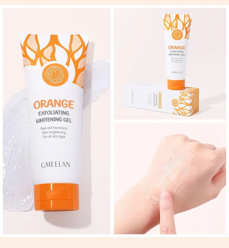 Orange Exfoliating Gel — Dead Skin Spot Remover, Brightening Peeling Scrub with Hydrating Moisturizer, 50g Korean Skin Care
