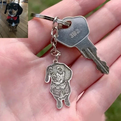Personalized Pet Photo Necklace — Custom Engraved Dog & Cat Pendant, Handmade Memory Jewelry Keychain Gift