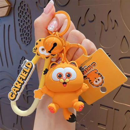 Garfield Kawaii Keychain – Cute Anime PVC Figure for Car, Backpack, and Couple Gifts