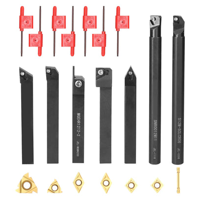 8-16mm Lathe Turning Tool Holder — Boring Bar & CNC Metal Cutter Rod with Shank and Inserts