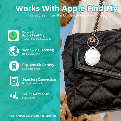 Mini GPS Tracker for Apple iOS Find My App – Smart Bluetooth Wallet, Bike & Bag Locator Anti-Loss Tag Tracker