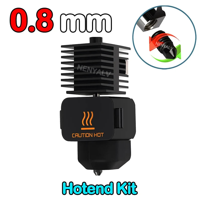 Bambu Lab A1 Mini Hardened Steel Hotend Kit - 0.2 0.4 0.6 0.8mm Nozzle Replacement Accessory for 3D Printer