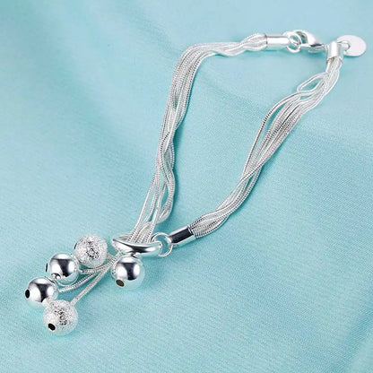 925 Sterling Silver Bead Bracelet – High-Quality Romantic Chain for Women, Fashion Jewelry Gift for Engagement, Party & Wedding