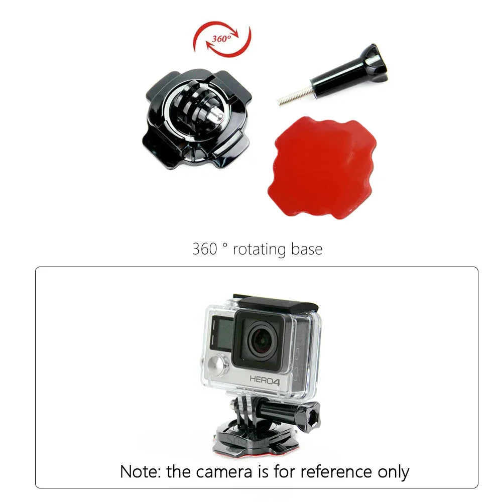 360° Rotating Helmet Mount with 3M Adhesive – GoPro Hero 10/9/8/7/6/5, Xiaomi Yi Action Camera Accessories Universal Helmet Bracket Mount