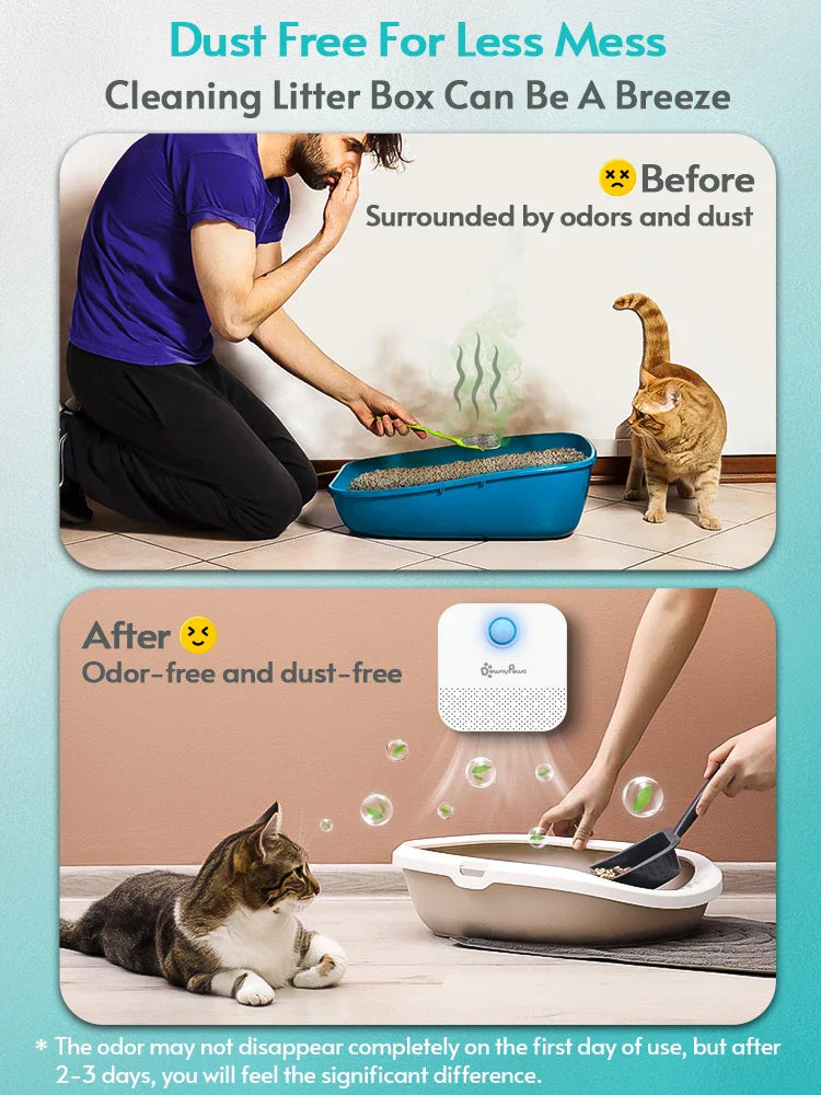 DownyPaws 4000mAh Smart Cat Odor Purifier: Deodorizer for Cat Litter Box & Pet Toilet - Air Purifier for Dog and Cat Litter Deodorant