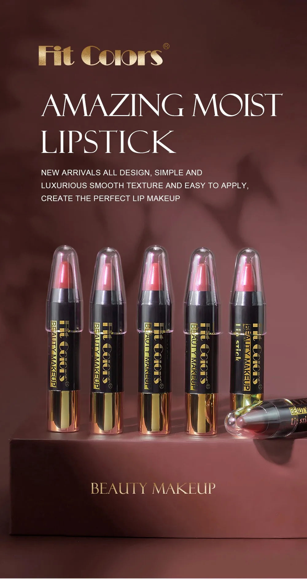 Moisturizing Crayon Lip Gloss Stick – Velvet Long-Lasting, Waterproof Jelly Tint Lipstick & Liner Pen