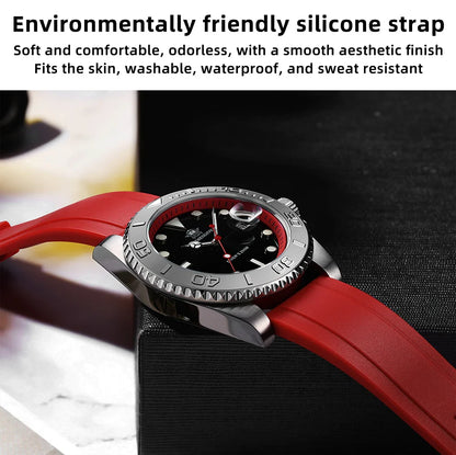 ADDIESDIVE 41mm Men’s Quartz Dive Watch – Rotatable Bezel, Stainless Steel, Luminous BGW9, Rubber Strap, 200m Water Resistant