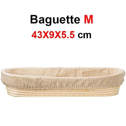 Handmade Natural Rattan Bread Proofing Basket — Wicker Dough Fermentation Banneton for Sourdough Baking