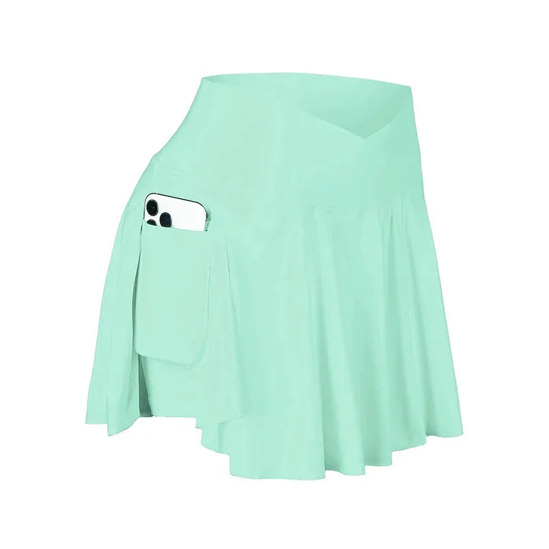Women’s High Waist Tennis Skirt with Pockets – 2-in-1 Athletic Golf Skorts for Running, Workout & Streetwear