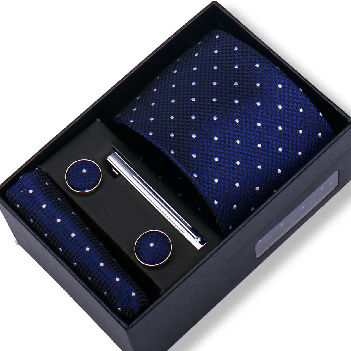 Men’s Green Tie Gift Box Set - Premium Business Necktie with Hanky, Cufflinks & Tie Clip for Wedding Formal Wear