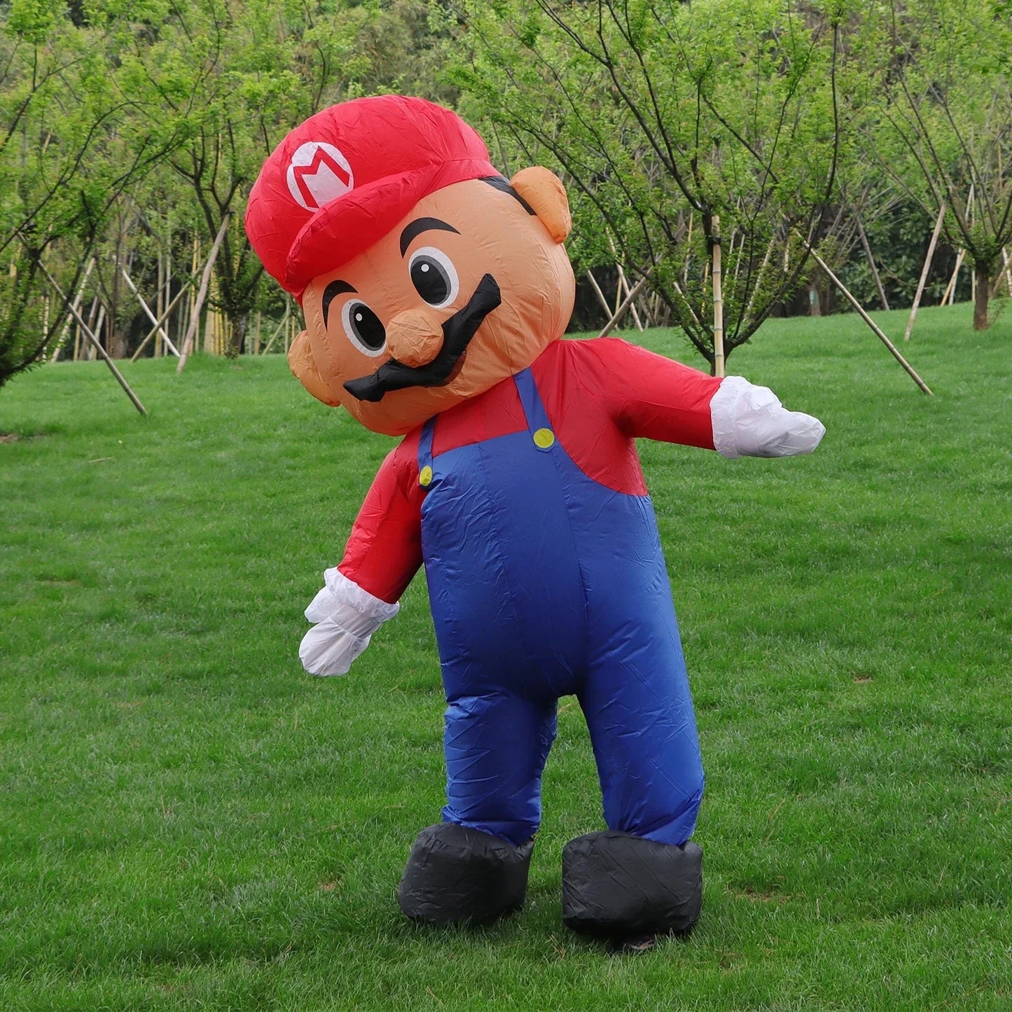 Super Plumber Mari Inflatable Costume – Red Hat Monster Cosplay for Adults & Kids, Halloween, Christmas, Party, Festival