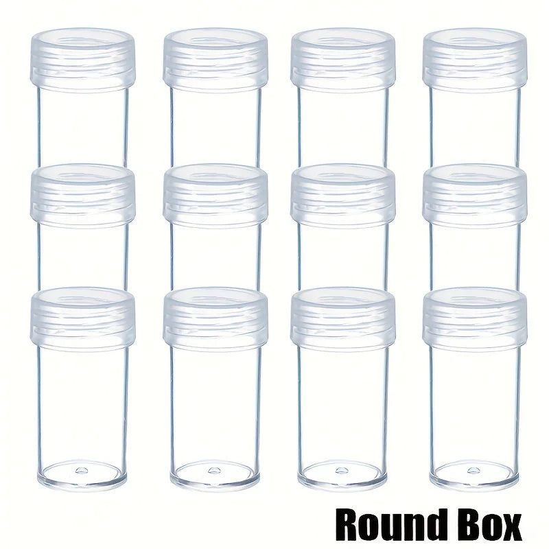 30PCS Bead Storage Bottles – Mini Organizer Containers for DIY Diamond Painting, Rhinestones & Craft Accessories