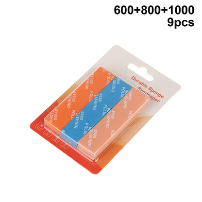 9PCS Model Building Sanding Stick Set MS-E400–1200 – Semi-Rigid Polishing Tools for Plastic Hobby Models